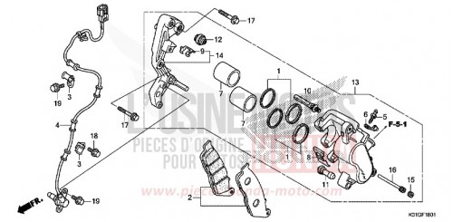 FRONT BRAKE CALIPER (ABS) SH125ADG de 2016